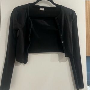 Aritzia Black Button-Down Top